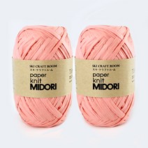 [앵콜스] (10+1) 미도리 종이실 (40g X 2볼) 여름 코바늘 뜨개실, 06 피치핑크