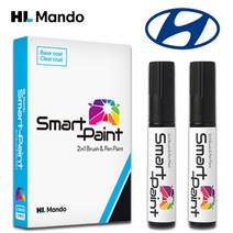 HL만도 현대 차량용 스마트페인트 카페인트 도색 컬러 붓펜 + 투명 마감제 세트, N3S 슬릭실버+투명마감