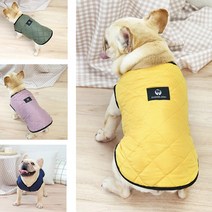 코코스튜디오 강아지옷 고양이 깔깔이 누빔 패딩 조끼, 코코 깔깔이 밍크털 패딩조끼/카키