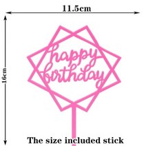 생일 축하 케이크 아크릴 글자 토퍼 파티 용품 블랙 케이크 장식 남아 33 디자인, 8PCS, PINK4