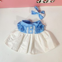 PKTOYS DIY 귀여운 인형 옷만들기 적합합니다 고양이/토끼/오리/곰돌이/강아지인형 옷에 크리스마스 선물, 신선한 파란색과 흰색 치마 세트