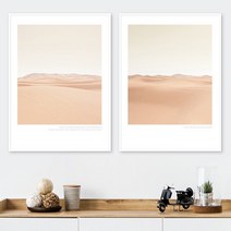 유홍아트 파스텔 골드사막 러블리감성 인테리어액자 6호(41x32cm) (6064986), 프레임액자(검정)