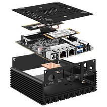 P미니 PC 6W 저전력 인텔 N3050N360 쿼드 코어 스레드 X86 소프트 라우터 2*000M Lan 포트 HD-MI 출력 금속, 02 Barebone No DDR SSD_02 UK, 02 N3160