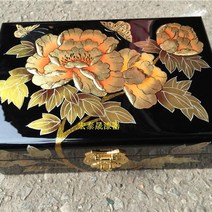 자개장 보석상자 돈궤 시계 나비장 엔틱 할머니 선물, 21x14x8 화려한 모란 꽃