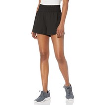 Jockey 여성용 우븐 런 반바지 딥 블랙. Large