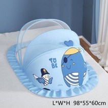 여행용 이동식 아기 모기장 유아용 침대 휴대용 접이식 신생아 수면 여행 놀이 텐트, blue whale