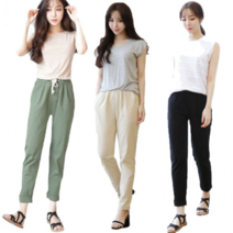 보드미 린넨바지 정확도 여성 올여름 린넨 9부 바지 7가지색상