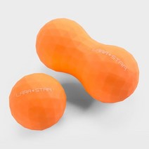 1+1 로라스타 경근막 땅콩볼 점프수트 실리콘 어깨경추 남녀 근막구 마름모꼴 요가, 오렌지 세트