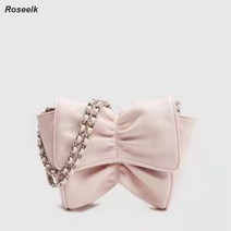 Roseelk 봄여름 뉴 패션 나비 리본 숄더백 체인 크로스백