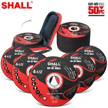 SHALL 컷 오프 휠 앵글 그라인더용 파우치 포함 커팅 휠 115x12x222mm 금속 및 스테인레스 스틸 빠른 절단 디스크 50PCs