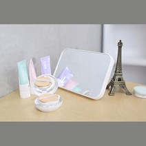 예쁜 여학생 등교외출 메이크업 탁상거울 데스크 미니화장대 소형 심플, 핑크