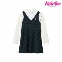 애플핑크 여아 자가드 레이어드 원피스 APC0M703