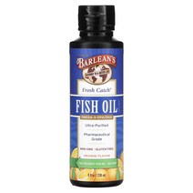 바린스 프레쉬 캐치 피시 오일 오메가 3 EPA/DHA 오렌지 맛 8 액량 온스 236ml, 2병