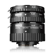 Meike N-AF-B 자동 초점 매크로 확장 튜브 세트 니콘 D3100 모든 DSLR DX 카메라 렌즈용 어댑터 링 12mm, 01 MK-N-AF-B