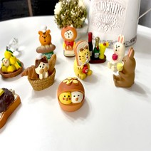 귀여운 포인트 소품 베이커리 테마 데꼴캐릭터 피규어, 1.흰토끼