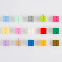 [하비라벨] DIY 에어팟 키링 부자재 재료 참 팬던트 200종 모음, 정사각레고_그레이