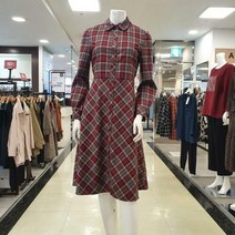 이랜드 [샤트렌(CHATELAINE)]여성 간절기 트렌치형 원피스 세미플레어 미디기장 체크패턴/울산점