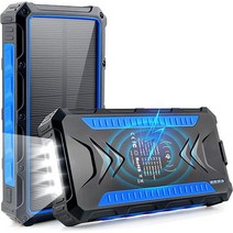 올인원파워뱅크 캠핑용 휴대용 배터리 보조베터리 20000mAh 빠른 충전 휴대용 외부 무선 LED 라이트, 02 Blue_01 20000mah