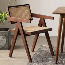 홈가구 침실가구 거실가구 주방가구북유럽 단단한 나무 식당 의자 등받이 홈 발코니 레저 작은 레스토랑 현, 01 Walnut rattan chair