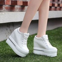 여자키높이운동화 플랫폼 여성 신발 12cm 높이 증가 캔버스 웨지 힐 스니커즈 캐주얼 Chaussure 팜므