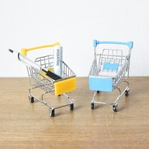 쇼핑오션미니 쇼핑 카트 미니정리함 인테리어미니어처 인테리어소품 소품 소품수납함+dhtustyvld, 상품택1*옐로우