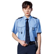 유니보스 UBS681 경비복 반팔 여름 하계 근무 셔츠 스카이블루, 90, 사이즈:90