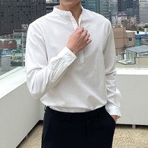 더맨쉽 부드러운 고급 옥스포드 헨리넥 긴팔 셔츠 SBTST12006