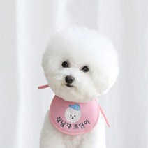 [카민프로젝트] 반려동물 스마일 베베 스카프 PINK(주문제작), S