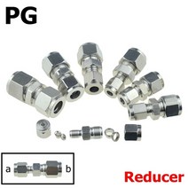 배기호스 환풍기 에어컨 SUS 304 압축 페룰 파이프 변환 1/2 스테인리스 스틸 커플러 커넥터 10mm 12mm, 27.PG - 1I8-1I4 Inch (a - b)