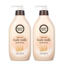 해피바스 정말 순한 바디밀크 로션 밀키 파우더향, 450ml, 2개