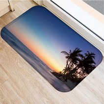 1 Pcs 비치 바다 스타일 인쇄 Doormat 플란넬 패브릭 코코넛 나무 비치 플로어 매트 비 슬립 매트 문 매트 vloermat felpudo, 10, 400mmx600mm