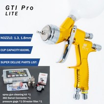 1.3 1.8mm HVLP 고압 노즐 에어 스프레이 건 후끼 헬프건 페인트건 도장 도색 공압건 미니 페인트, 1.8mm 디럭스 키트 2