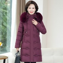 여성경량패딩 파카 자켓 코트 새로운 겨울 캐주얼 긴 두꺼운 후드 중년 면 재킷 품질
