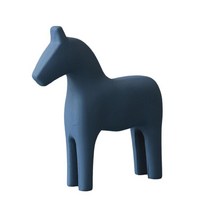 현대 트로이 목마 동상 Morandi 가구 나무 말 입상 홈 장식 장식 동물 데스크탑 침실 장식 크리스마스 선물, 파란색