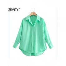 Zevity 여성 심플리 캔디 컬러 싱글 브레스티드 포플린 셔츠 오피스 레이디 긴팔 블라우스 루파스 시크한 슈미즈 탑 LS9114