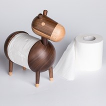 검은 호두나무 일본식 말 휴지걸이 북유럽 인테리어, 말 휴지홀더