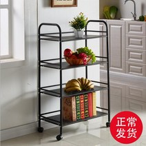 3단 4단 다용도 선반 주방 소품 스텐레스 정리 조립 책꽂이 간이 압축선반, N 블랙 4층 60x32x100cm