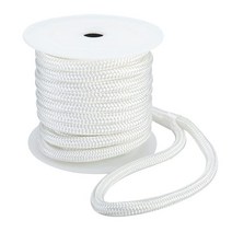 YaeMarine 1.6cm(5/8인치) 15.2m(50피트) 더블 브레이드 나일론 도크라인 도크 라인 계류링 로프 더블 브레이드 도크 라인 (화이트), White