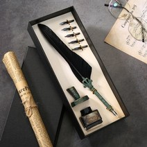 만년필 럭셔리 사무 용품 문구 잉크새로운 크리스마스 선물 할로윈 선물 깃털 펜 서예 펜 물에 담근 맞춤형 로고 깃털 펜, 협력사, 검은 색