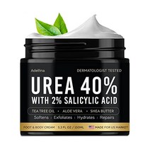 Adellina Urea 크림 40 Percent for Feet - 40% Urea Foot 크림 for Dry Cracked Heels - Callus Remover for F
