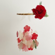 [호유즈] ]호유즈꽃집 카네이션 젤라또(큰꽃) 자개모빌 DIY-KIT_딸기버터, 딸기버터