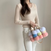 [당일발송] 컬러 폼폼 숄더백 크로스백 겨울가방 겨울신상
