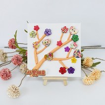 [몽파] 우드 단추와 데코찰흙으로 캔버스 액자 만들기 - 1인세트, 본상품