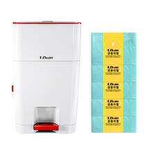 이지캔 기저귀 쓰레기통 27L + 5롤, 퓨어레드