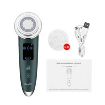 갈바닉 얼굴 목 마사지기 45도 온열 LED EMS미세전류 이온도입 감응식 음파 진동 USB충전식 CkeyiN EMS 음, 01 MR554L
