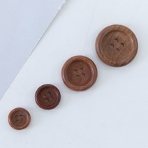 쏘잉스] 나무단추 부티크 브라운 4size Z0167 CC0 단추/나무단추/우드단추, 13mm-6개