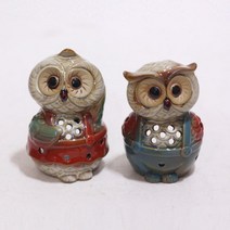 하나샵 신랑신부 부엉이 캔들홀더 2p 세트 2862, 베이지