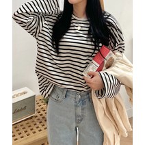 [블랙 당일발송]슬로 스트라이프티셔츠 슬림핏 니트 티셔츠 단가라 슬라브 롱 스판 탄탄한 11color