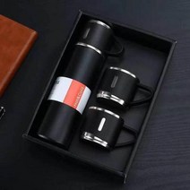 대용량텀블러 총알 더블 레이어 스테인레스 스틸 진공 보온병 500Ml 커피 텀블러 여행 머그 출장 물병 차 인퓨저 병, 401-500ml+Black set
