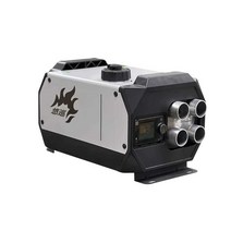 차량용 무시동히터 캠핑 난방 온풍기 동계 차박히터, 은색 수평 4구 12v 음성 LCD